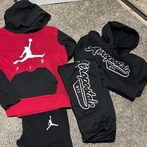 Nike Red and Black Jordan Hoodie and Joggers Set